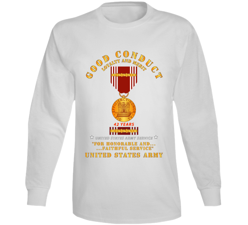 Army - Good Conduct w Medal w Ribbon - 42 Years V1 Long Sleeve – MIP ...
