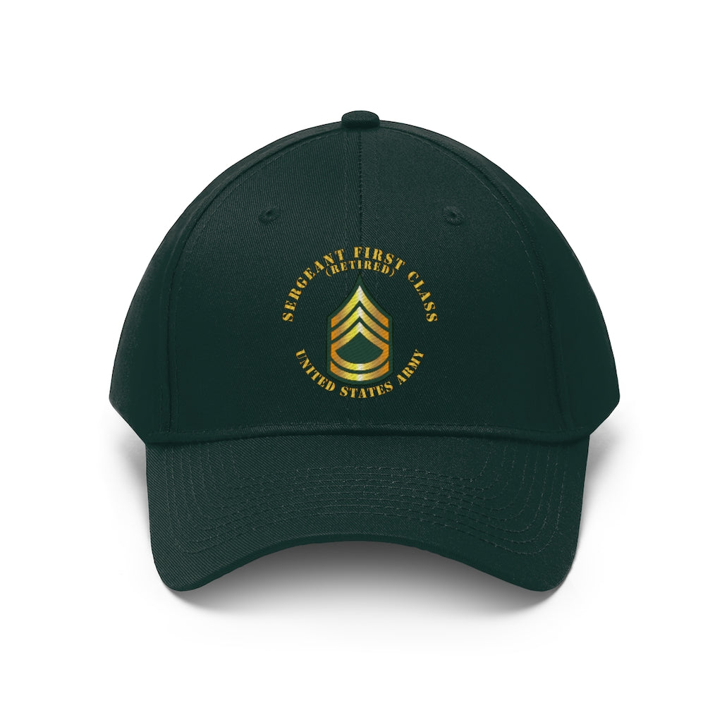 Twill Hat - Army - Sergeant First Class - Retired with Army Emblem and ...